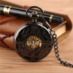 Reloj de bolsillo mecánico con esfera esqueletizada