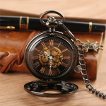 Reloj de bolsillo mecánico con esfera esqueletizada