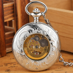 Reloj de bolsillo mecánico con fénix calado