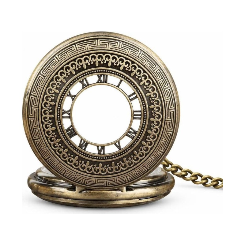 Reloj de bolsillo mecánico con tapa calada vintage