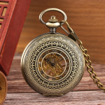Reloj de bolsillo mecánico con tapa calada vintage