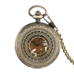 Reloj de bolsillo mecánico con tapa calada vintage