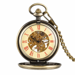 Reloj de bolsillo mecánico con tapa calada vintage