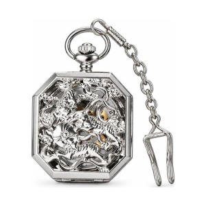 Reloj de bolsillo mecánico con tigre calado