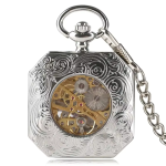 Reloj de bolsillo mecánico con tigre calado
