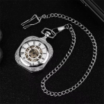 Reloj de bolsillo mecánico cuadrado con números romanos