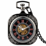 Reloj de bolsillo mecánico cuadrado de cuerda manual