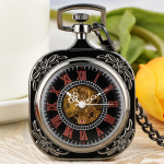 Reloj de bolsillo mecánico cuadrado de cuerda manual