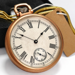 Reloj de bolsillo mecánico de acero 316L en oro rosa