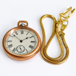Reloj de bolsillo mecánico de acero 316L en oro rosa