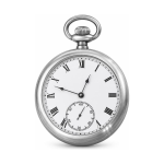 Reloj de bolsillo mecánico de acero inoxidable con cadena