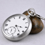Reloj de bolsillo mecánico de acero inoxidable con cadena