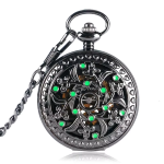 Reloj de bolsillo mecánico de esqueleto con caja calada