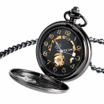 Reloj de bolsillo mecánico de esqueleto con caja calada