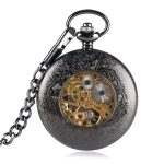 Reloj de bolsillo mecánico de esqueleto con caja calada