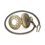 Reloj de bolsillo mecánico dorado con números romanos