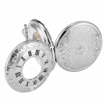 Reloj de bolsillo mecánico esqueleto con cadena de 30 cm
