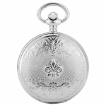 Reloj de bolsillo mecánico esqueleto con cadena de 30 cm
