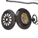 Reloj de bolsillo mecánico esqueleto con tapa calada