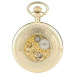 Reloj de bolsillo mecánico esqueleto con tapa calada