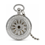 Reloj de bolsillo mecánico esqueleto con tapa calada — Dorado