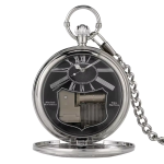 Reloj de bolsillo musical de cuarzo plateado