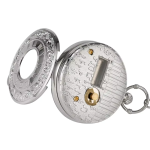 Reloj de bolsillo musical de cuarzo plateado