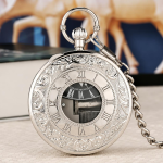 Reloj de bolsillo musical de cuarzo plateado