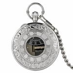 Reloj de bolsillo musical de cuarzo plateado