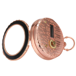Reloj de bolsillo musical rosa dorado con cadena