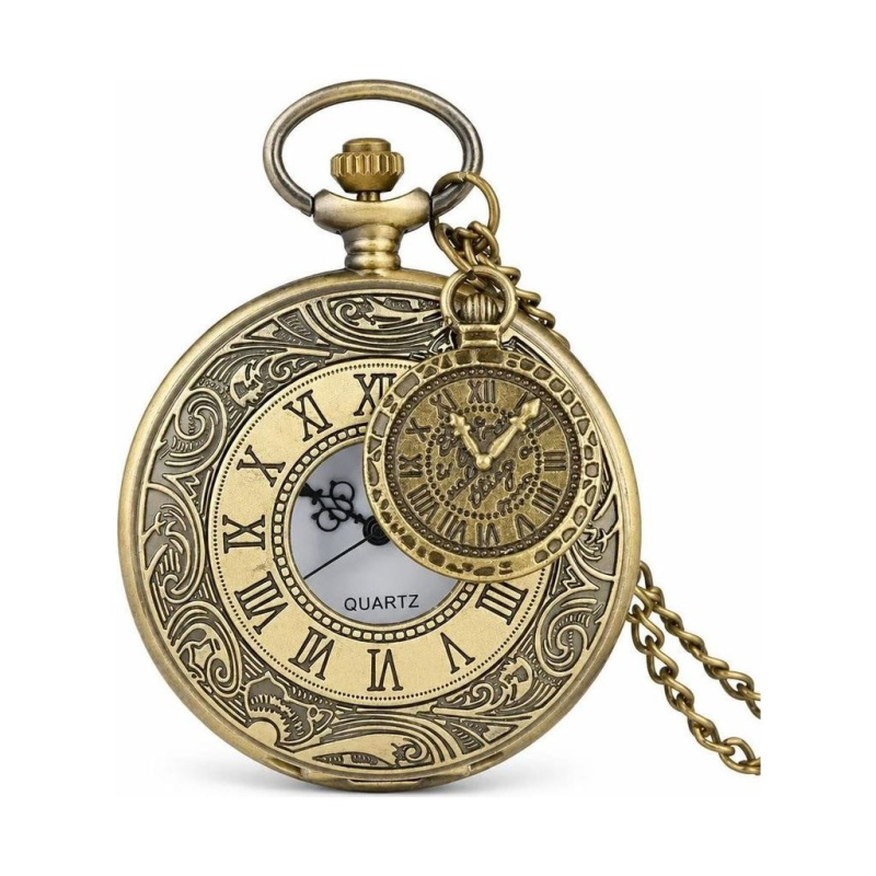 Reloj de bolsillo quartz antiguo con 3 diseños