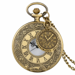 Reloj de bolsillo quartz antiguo con 3 diseños — Números romanos