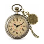 Reloj de bolsillo quartz antiguo con cadena