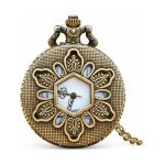 Reloj de bolsillo quartz antiguo con tapa floral