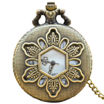 Reloj de bolsillo quartz antiguo con tapa floral