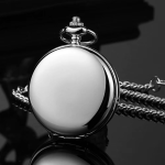 Reloj de bolsillo quartz con cadena plateada