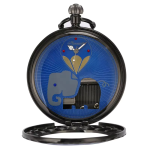 Reloj de bolsillo quartz con elefante y cisne