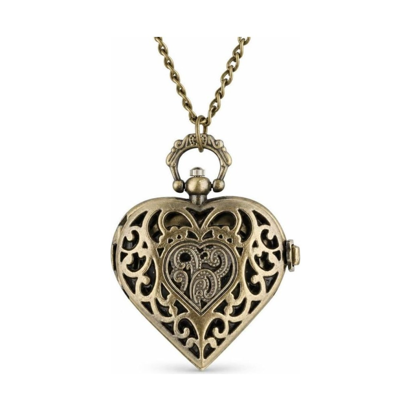 Reloj de bolsillo quartz con forma de corazón