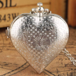 Reloj de bolsillo quartz con forma de corazón