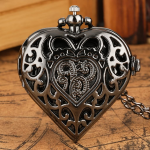 Reloj de bolsillo quartz con forma de corazón