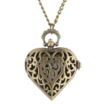 Reloj de bolsillo quartz con forma de corazón — Bronce