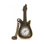 Reloj de bolsillo quartz con forma de guitarra eléctrica