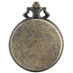 Reloj de bolsillo quartz con locomotora en bronce