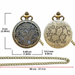 Reloj de bolsillo quartz con mariposa calada