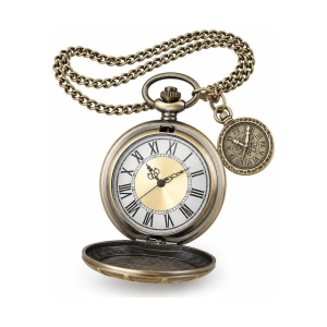 Reloj de bolsillo quartz con números romanos