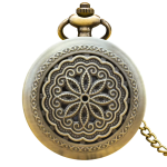 Reloj de bolsillo quartz con tapa de flores