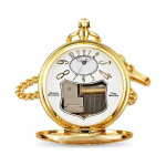 Reloj de bolsillo quartz con tapa de locomotora calada