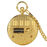 Reloj de bolsillo quartz con tapa de locomotora calada