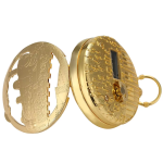 Reloj de bolsillo quartz con tapa de locomotora calada