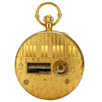 Reloj de bolsillo quartz dorado con motivos musicales
